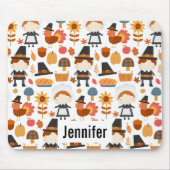 Thanksgiving Pilgrims Harvest Pattern Muismat (Voorkant)