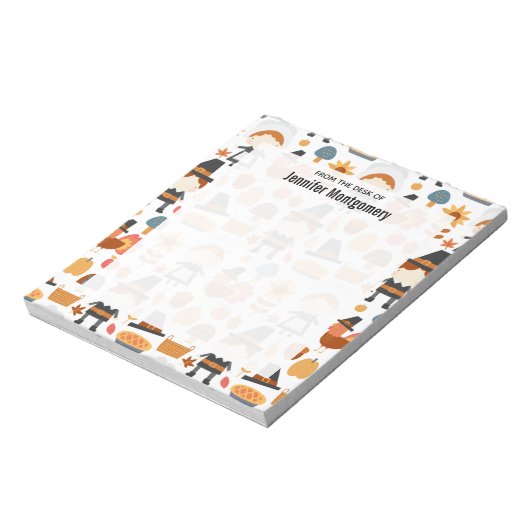 Thanksgiving Pilgrims Harvest Pattern Notitieblok (Linkerzijde)