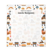 Thanksgiving Pilgrims Harvest Pattern Notitieblok (Voorkant)