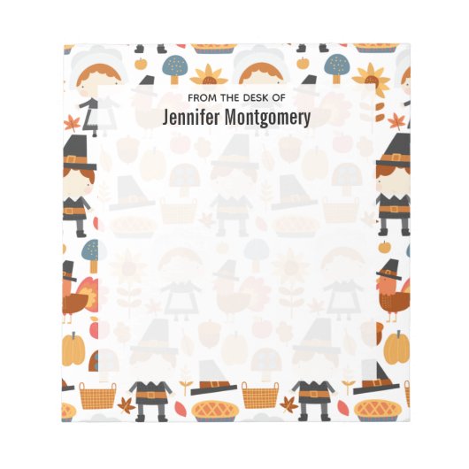 Thanksgiving Pilgrims Harvest Pattern Notitieblok (Voorkant)