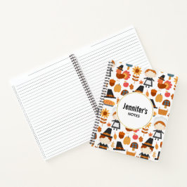 Thanksgiving Pilgrims Harvest Pattern Notitieboek