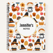 Thanksgiving Pilgrims Harvest Pattern Notitieboek (Voorkant)