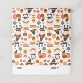 Thanksgiving Pilgrims Harvest Pattern Plaatskaartje (Buitenkant ongevouwen)