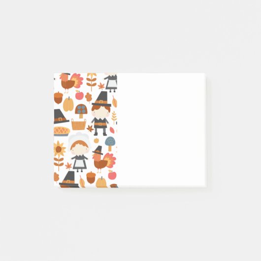 Thanksgiving Pilgrims Harvest Pattern Post-it® Notes (Voorkant)