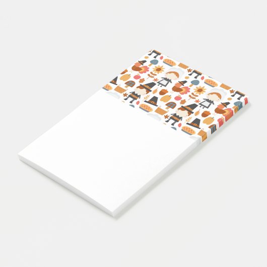 Thanksgiving Pilgrims Harvest Pattern Post-it® Notes (Schuin)