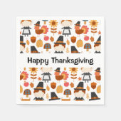 Thanksgiving Pilgrims Harvest Pattern Servet (Voorkant)