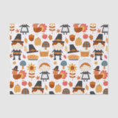 Thanksgiving Pilgrims Harvest Pattern Tissuepapier (Voorkant)