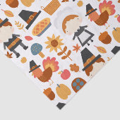 Thanksgiving Pilgrims Harvest Pattern Tissuepapier (Detail)