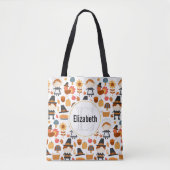 Thanksgiving Pilgrims Harvest Pattern Tote Bag (Voorkant)