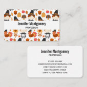 Thanksgiving Pilgrims Harvest Pattern Visitekaartje (Voorkant / Achterkant)