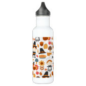 Thanksgiving Pilgrims Harvest Pattern Waterfles (Links)