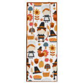 Thanksgiving Pilgrims Harvest Pattern Wijn Cadeautas (Achterkant)