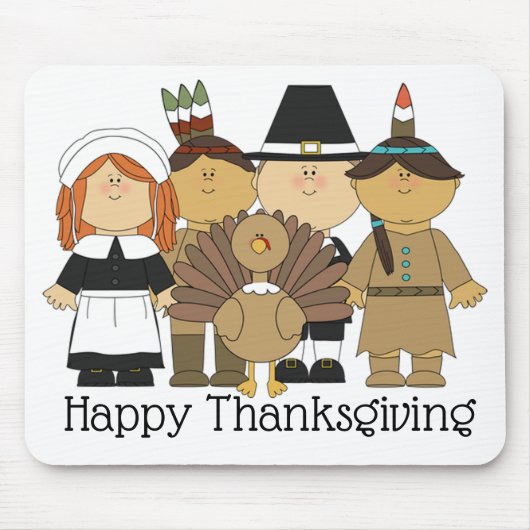 Thanksgiving Pilgrims Muismat (Voorkant)