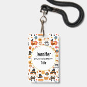 Thanksgiving Pilgrims Oogst Patroon Badge (Achterkant met lanyard)