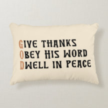 Thanksgiving Pillow – GOD & AMEN Faith Quote