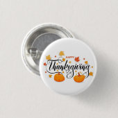 Thanksgiving Pin Button — Pumpkin Pin Button (Voorkant /achterkant)