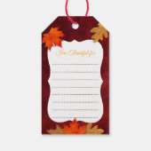 Thanksgiving plaats instelling dankbaar voor Label Cadeaulabel (Achterkant)