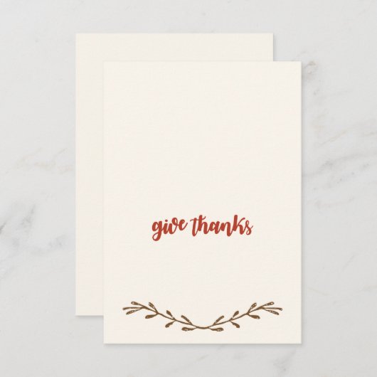 Thanksgiving plaats kaarten (Voorkant / Achterkant)