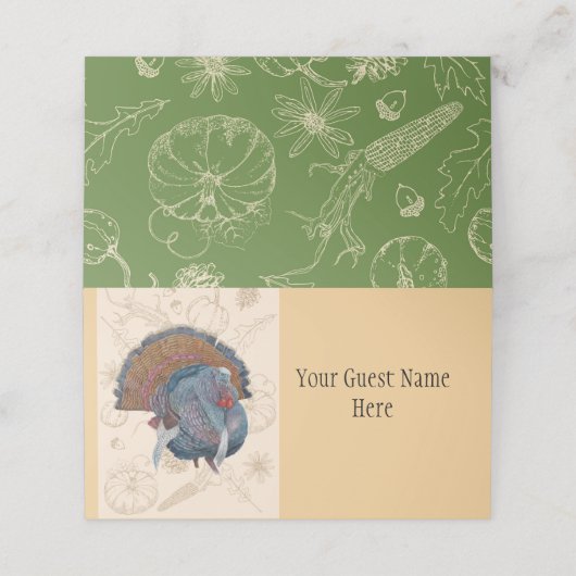 Thanksgiving plaats kaarten plaatskaartje (Buitenkant ongevouwen)