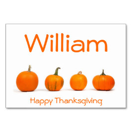 Thanksgiving-plaatskaarten met pompoenen kaart