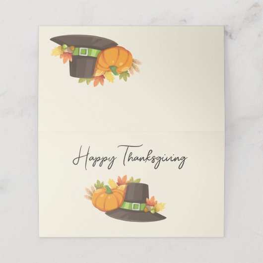 Thanksgiving Plaatskaartje (Buitenkant ongevouwen)