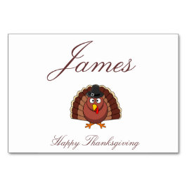 Thanksgiving Plaatskartjes - Kalkoen Met Hoed Kaart