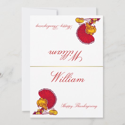 Thanksgiving plaatst kaarten met Turkije (Achterkant)