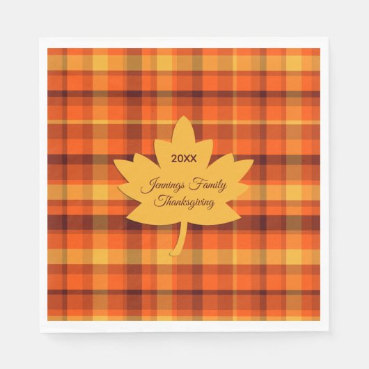 Thanksgiving Plaid Maple Servet (Voorkant)