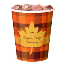 Thanksgiving Plaid met Esdoornblad