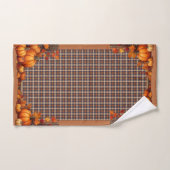 Thanksgiving Plaid met pompoenrand Handdoek (Handdoek)