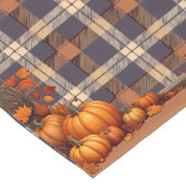 Thanksgiving Plaid met pompoenrand Lange Tafelloper (Hoek)