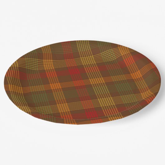 Thanksgiving Plaid Pattern | FEESTDAGEN Papieren Bordje (Gekanteld)