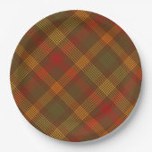 Thanksgiving Plaid Pattern | FEESTDAGEN Papieren Bordje (Voorkant)