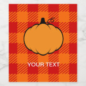 Thanksgiving Plaid Pompoen Tekening Aangepaste tek Wijn Etiket (Enkel label)