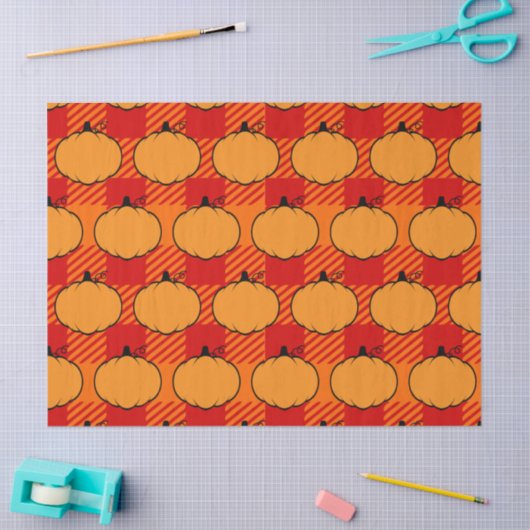 Thanksgiving Plaid Pompoen Tekening Tissuepapier (Craft)