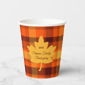 Thanksgiving Plaid with Maple Leaf Papieren Bekers (Voorkant)