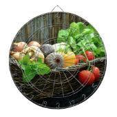 Thanksgiving plantaardige oogst in een mandje dartbord (Voorkant)