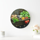 Thanksgiving plantaardige oogst in een mandje grote klok (Huis)