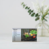 Thanksgiving plantaardige oogst in een mandje visitekaartje (Staand voorkant)