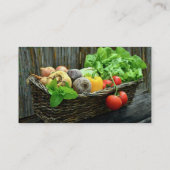 Thanksgiving plantaardige oogst in een mandje visitekaartje (Achterkant)