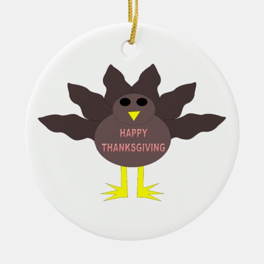 Thanksgiving Plcuked Turkey Ornament (Voorkant)