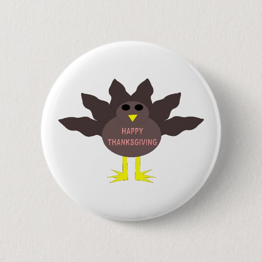 Thanksgiving Plucked Turkey Button (Voorkant)