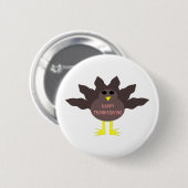 Thanksgiving Plucked Turkey Button (Voorkant /achterkant)