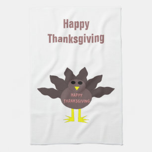 Thanksgiving Plucked Turkey Custom Kitchen Tow Theedoek