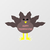 Thanksgiving Plucked Turkey Raamsticker (Vel)