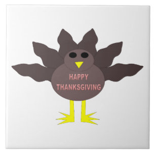 Thanksgiving Plucked Turkey Tile Tegeltje