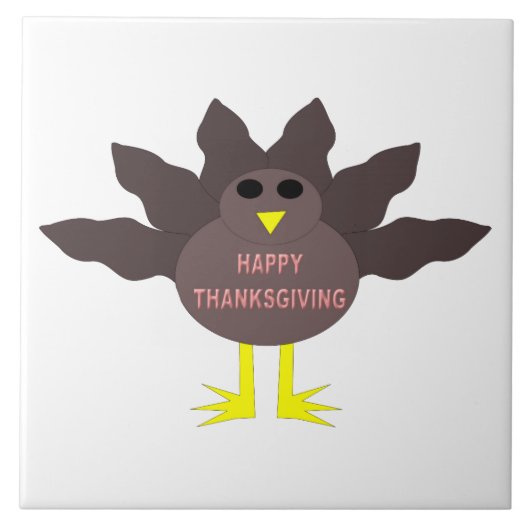 Thanksgiving Plucked Turkey Tile Tegeltje (Voorkant)