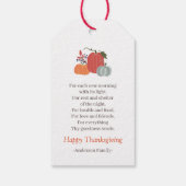 Thanksgiving Poem Country Rustic Autumn Pumpkins Cadeaulabel (Achterkant)