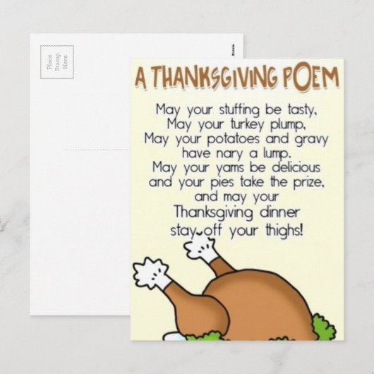 Thanksgiving Poem Feestdagenkaart (Voorkant / Achterkant)