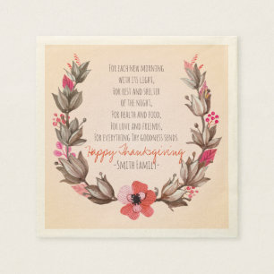 Thanksgiving Poem.Fijne Thanksgiving.Personaliseer Servet